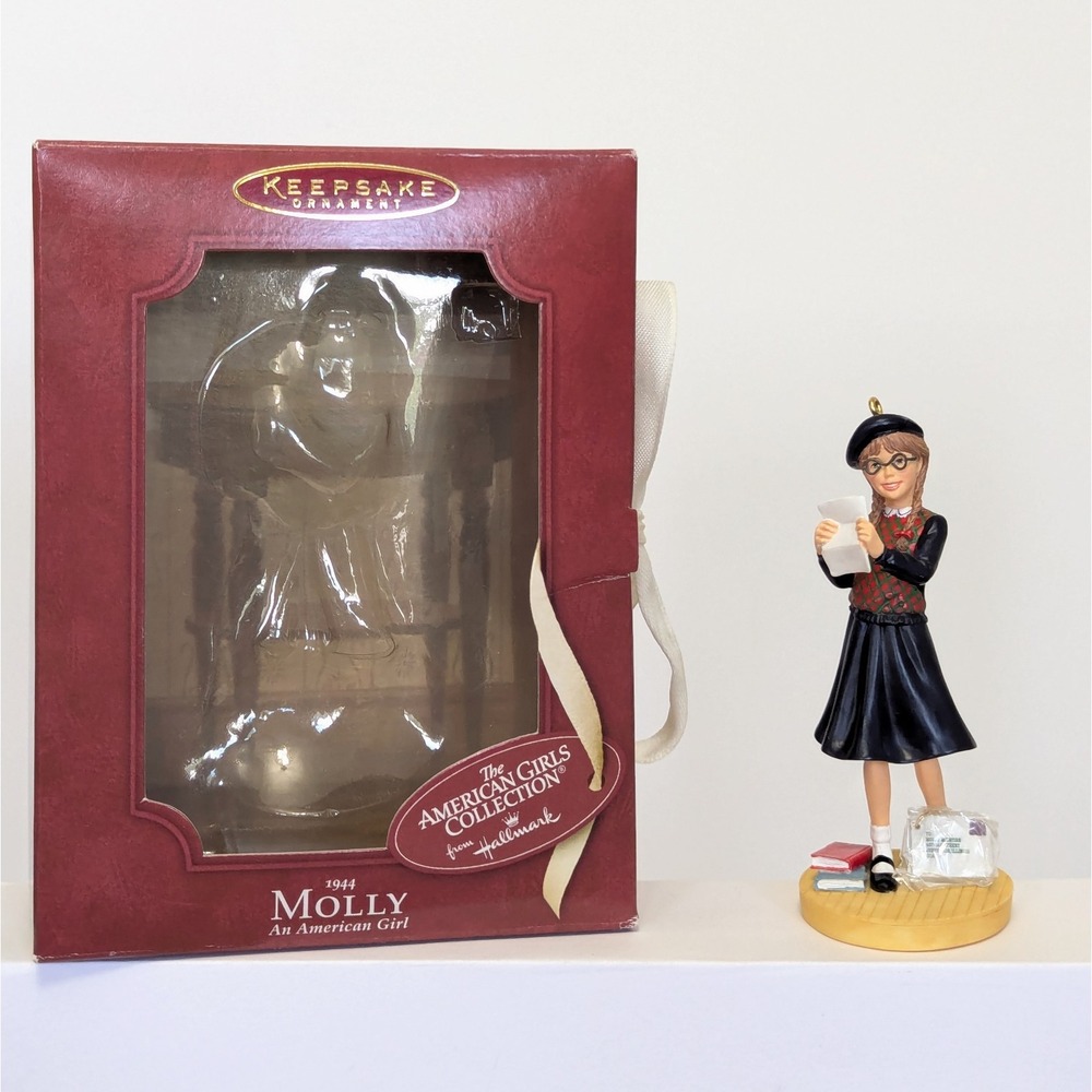 Hallmark Keepsake American Girl Molly Ornament & Letter From Dad Charm 2004